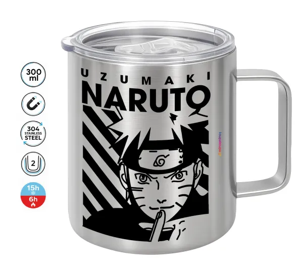 Naruto uzumaki — Double-walled stainless steel mug 300ml with temperature-retaining lid