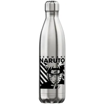 Naruto uzumaki, Μεταλλικό παγούρι θερμός Inox (Stainless steel), διπλού τοιχώματος, 750ml