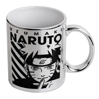 Naruto uzumaki, Κούπα κεραμική, ασημένια καθρέπτης, 330ml