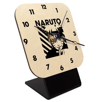 Naruto uzumaki, Επιτραπέζιο ρολόι σε φυσικό ξύλο (10cm)