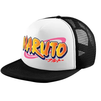 Naruto uzumaki, Καπέλο παιδικό Soft Trucker με Δίχτυ ΜΑΥΡΟ/ΛΕΥΚΟ (POLYESTER, ΠΑΙΔΙΚΟ, ONE SIZE)
