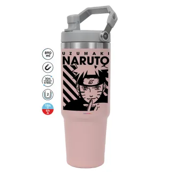 Naruto uzumaki, Pink color, 890ml (30oz) stainless Steel Tumbler with Handle