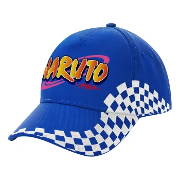 Naruto uzumaki, Adult Ultimate BLUE RACING Cap, (100% COTTON DRILL, ADULT, UNISEX, ONE SIZE)