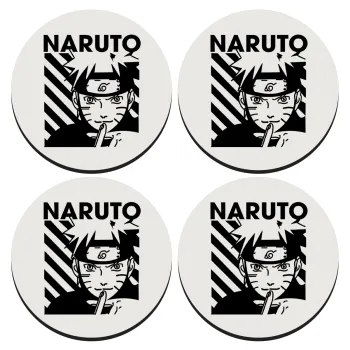 Naruto uzumaki, ΣΕΤ 4 Σουβέρ ξύλινα στρογγυλά (9cm)