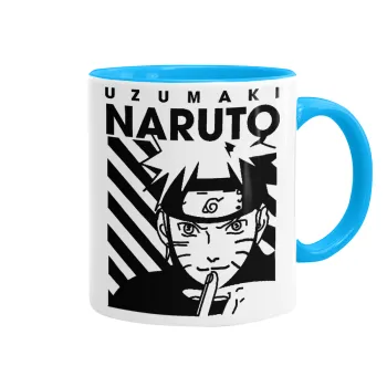 Naruto uzumaki, Mug colored light blue, ceramic, 330ml