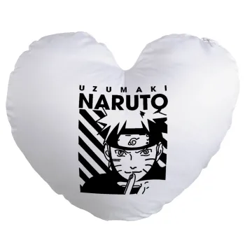 Naruto uzumaki, Μαξιλάρι καναπέ καρδιά 40x40cm περιέχεται το  γέμισμα