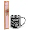 Easter Set, metallic thermal cup (300ml) & aromatic flat Easter candle (30cm) (PINK)