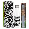 Easter candle, metallic white thermos bottle (500ml) & aromatic flat candle (30cm) (GRAY)