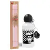 Easter Set, metallic aluminum bottle (500ml) & aromatic flat Easter candle (30cm) (PINK)