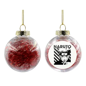 Naruto uzumaki, Transparent Christmas tree ball ornament with red filling 8cm