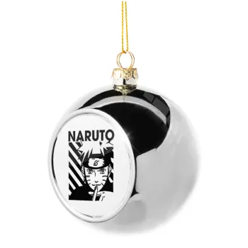 Naruto uzumaki, Silver 8cm Christmas tree ball ornament