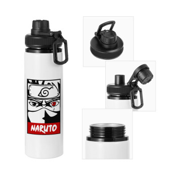 Naruto anime, Metal water bottle with safety cap, aluminum 850ml