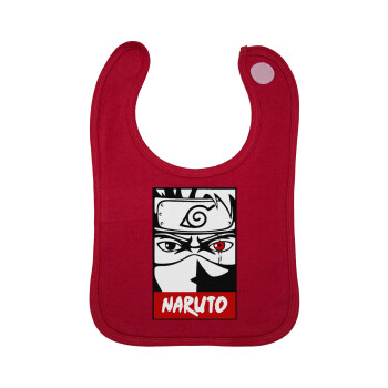 Naruto anime, Σαλιάρα με Σκρατς Κόκκινη 100% Organic Cotton (0-18 months)
