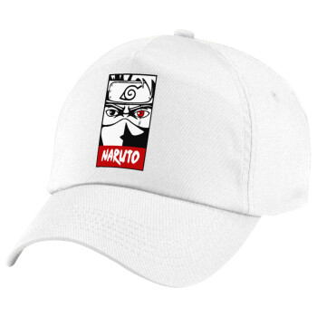 Naruto anime, 5-Panel Cap White, 100% Cotton (Twill), (UNISEX, ONE SIZE)