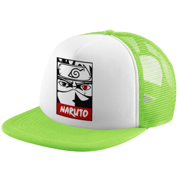 Naruto anime, Καπέλο Soft Trucker με Δίχτυ Πράσινο/Λευκό
