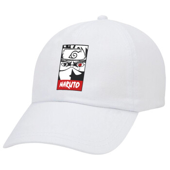 Naruto anime, Adult Baseball Cap White 5-panel (POLYESTER, ADULT, UNISEX, ONE SIZE)