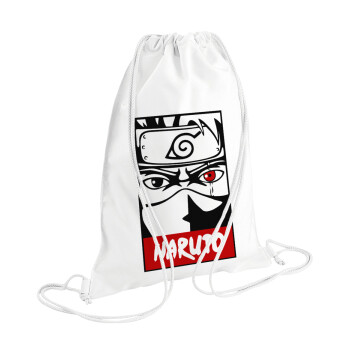 Naruto anime, Backpack pouch GYMBAG white (28x40cm)