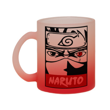 Naruto anime, Κούπα γυάλινη δίχρωμη με βάση το κόκκινο ματ, 330ml