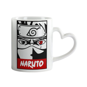 Naruto anime, Mug heart handle, ceramic, 330ml