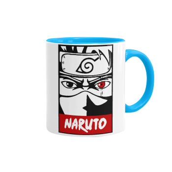 Naruto anime, Mug colored light blue, ceramic, 330ml
