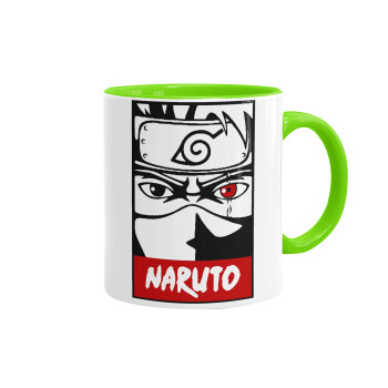 Naruto anime, Mug colored light green, ceramic, 330ml