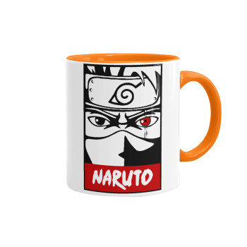 Naruto anime, Mug colored orange, ceramic, 330ml