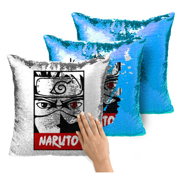 Naruto anime, Μαξιλάρι καναπέ Μαγικό Μπλε με πούλιες 40x40cm περιέχεται το γέμισμα
