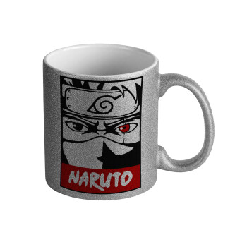 Naruto anime, Κούπα Ασημένια Glitter που γυαλίζει, κεραμική, 330ml