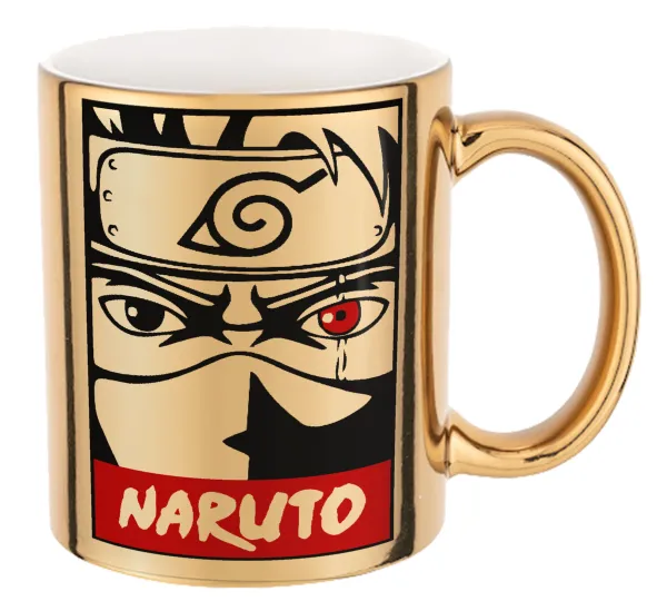 Naruto anime — Mug ceramic, gold mirror, 330ml
