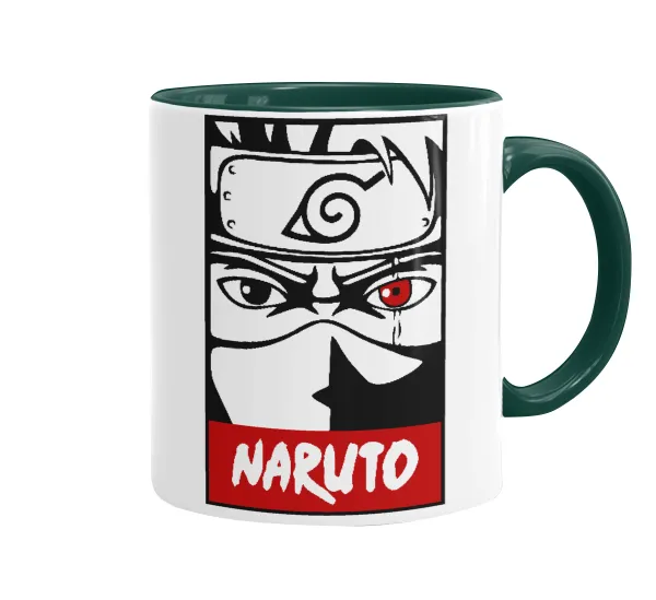 Naruto anime — Κούπα χρωματιστή πράσινη, κεραμική, 330ml