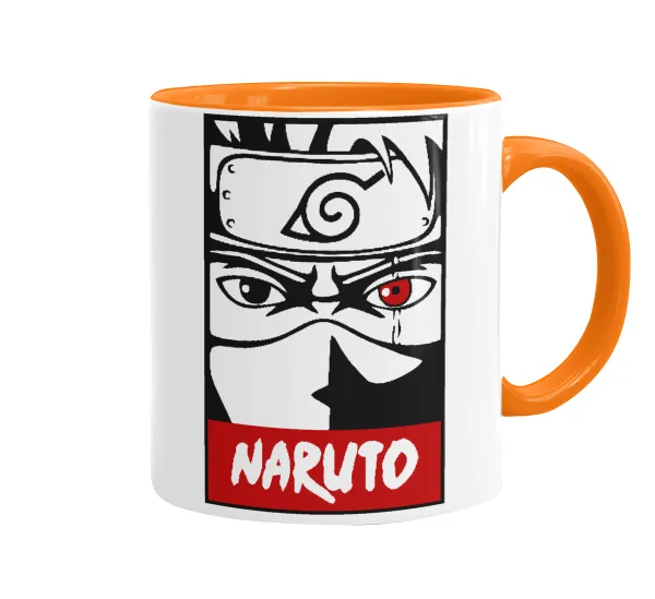 Naruto anime — Κούπα χρωματιστή πορτοκαλί, κεραμική, 330ml