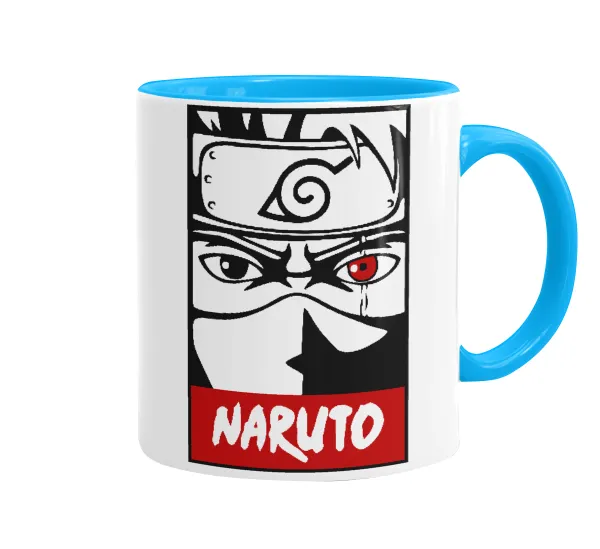 Naruto anime — Κούπα χρωματιστή γαλάζια, κεραμική, 330ml