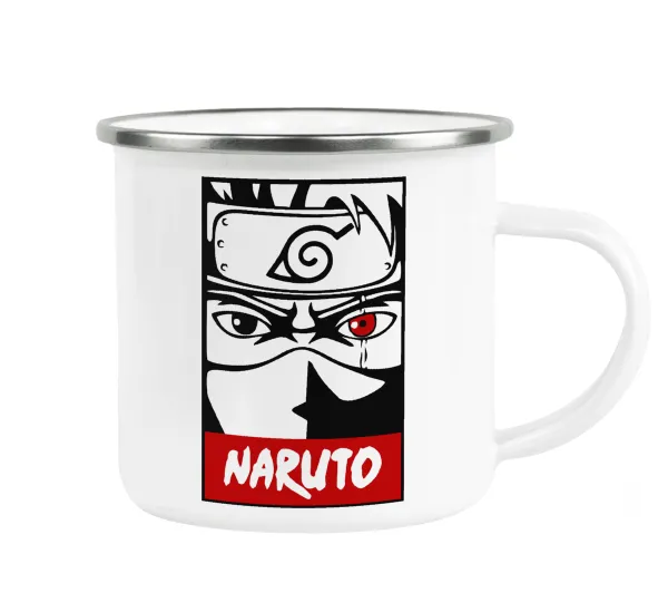 Naruto anime — Metallic enamel cup white 360ml