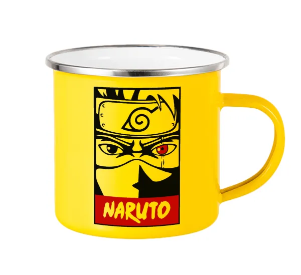 Naruto anime — Yellow Enamel Metallic Cup 360ml