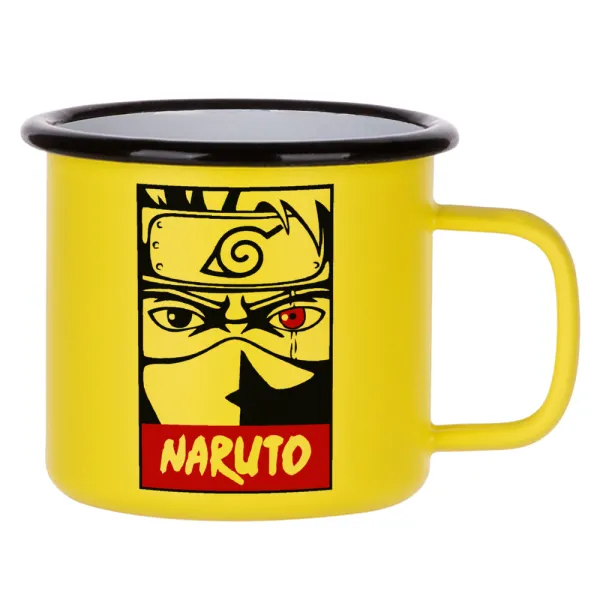 Naruto anime — Κούπα Μεταλλική εμαγιέ ΜΑΤ Κίτρινη 360ml