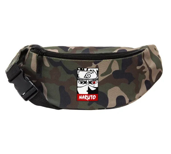 Naruto anime — Unisex waist bag (banana) in Jungle camouflage color with 2 pockets