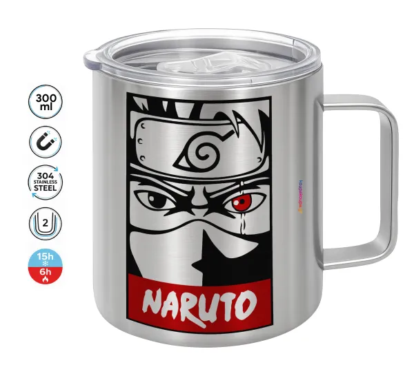 Naruto anime — Double-walled stainless steel mug 300ml with temperature-retaining lid