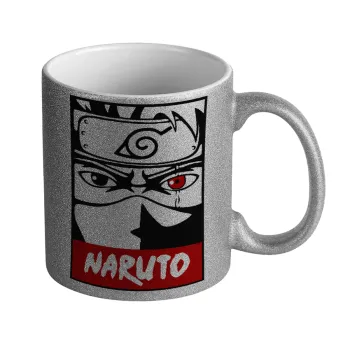 Naruto anime, Κούπα Ασημένια Glitter που γυαλίζει, κεραμική, 330ml