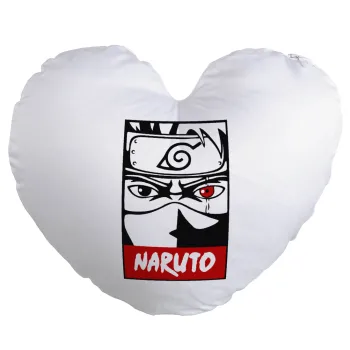 Naruto anime, Μαξιλάρι καναπέ καρδιά 40x40cm περιέχεται το  γέμισμα