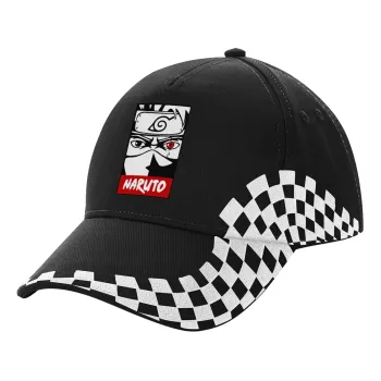 Naruto anime, Adult Ultimate BLACK RACING Cap, (100% COTTON DRILL, ADULT, UNISEX, ONE SIZE)