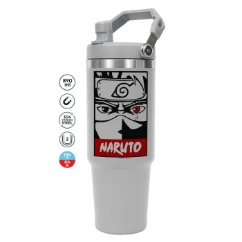 Naruto anime, ΓΚΡΙ χρώματος Θερμός Ανοξείδωτο 890ml (30oz) με χερούλι