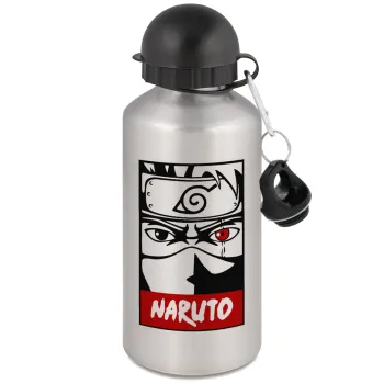 Naruto anime, Metallic water jug, Silver, aluminum 500ml