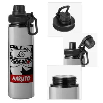 Naruto anime, Metallic water bottle with safety cap, 850ml aluminum