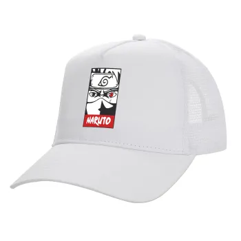 Naruto anime, Καπέλο Ενηλίκων Structured Trucker, με Δίχτυ, ΛΕΥΚΟ (100% ΒΑΜΒΑΚΕΡΟ, ΕΝΗΛΙΚΩΝ, UNISEX, ONE SIZE)