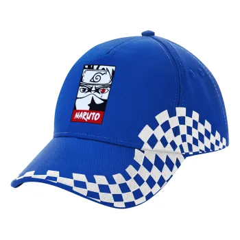 Naruto anime, Adult Ultimate BLUE RACING Cap, (100% COTTON DRILL, ADULT, UNISEX, ONE SIZE)