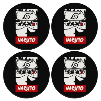 Naruto anime, ΣΕΤ 4 Σουβέρ ξύλινα στρογγυλά (9cm)