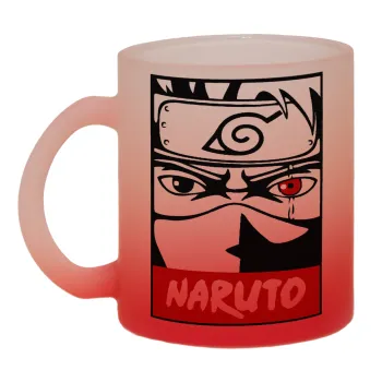 Naruto anime, Κούπα γυάλινη δίχρωμη με βάση το κόκκινο ματ, 330ml