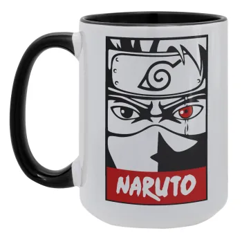 Naruto anime, Κούπα Mega 15oz, κεραμική Μαύρη, 450ml