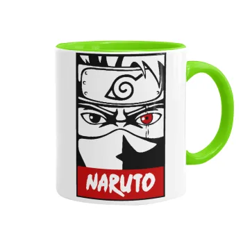 Naruto anime, Mug colored light green, ceramic, 330ml
