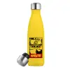 Yellow Stainless Steel Metallic Thermos, double-walled, 500ml